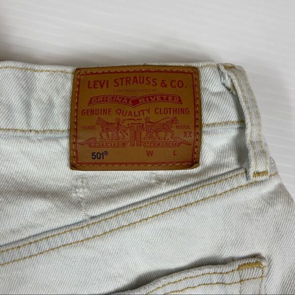 Levi’s 501 Denim Cut Off Shorts Distressed Frayed Women's Size 25 - Picture 3 of 11